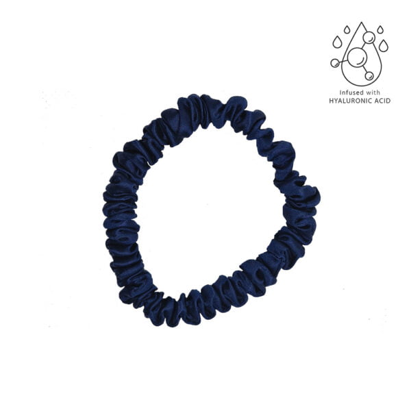 Zīda Matu Gumija Ar Hialuronskābi - Tumši zila - S